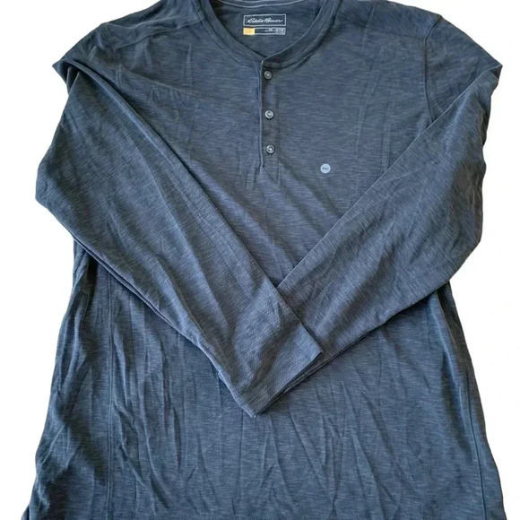 Eddie Bauer Long Sleeve Contour Performance Henley in Carbon - Picture 1 of 7
